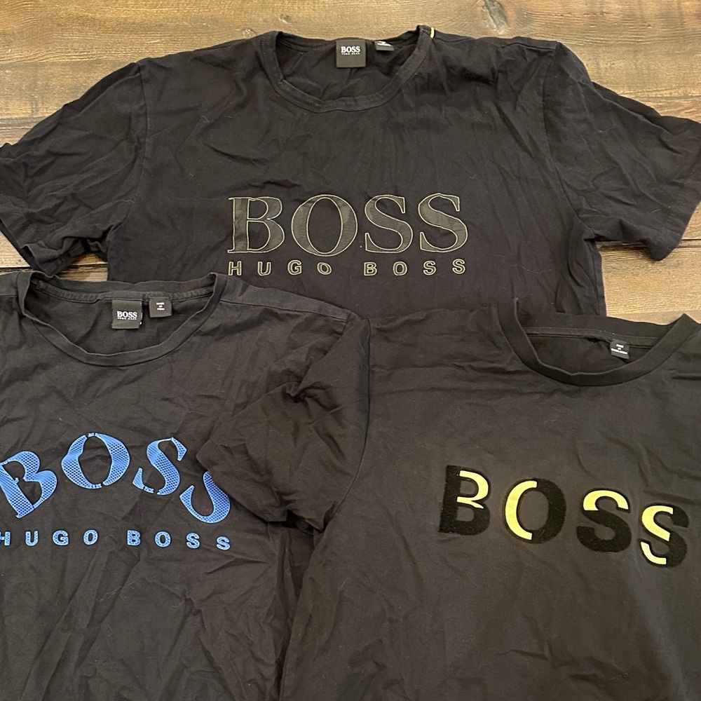 Hugo Boss Black and Blue T-Shirt Trio